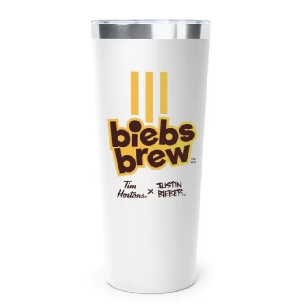 NEW Tim Hortons Biebs Brew Justin Bieber Coffee Travel Mug Limited Edition